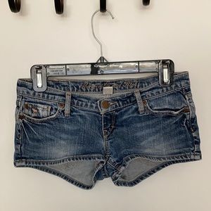 Vintage A&F ultra low rise denim shorts